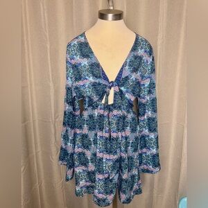 RAGA Bell-Sleeve Multicolor Mini Dress